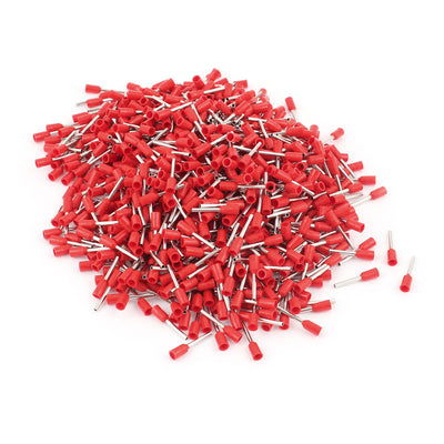 Harfington 1000pcs E7510 Insulated AWG20 Red Insulated Ferrule Pin Crimp Terminal
