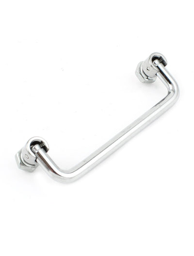 Harfington Uxcell Mechanical Equipment Toolbox Metal Foldable Puller Push Handle Silver Tone 5"