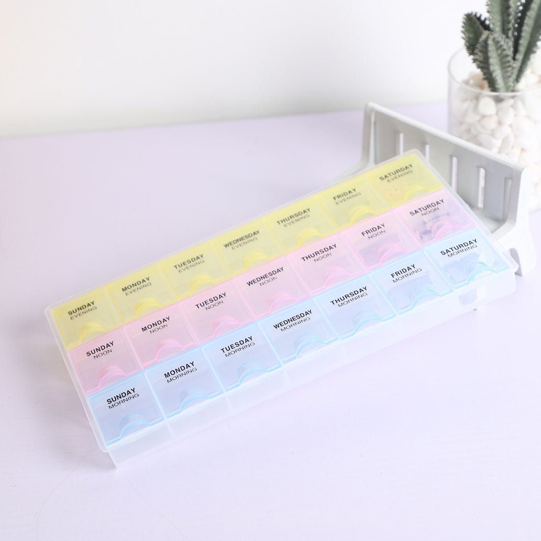 uxcell Uxcell AM NOON PM 7 Day Weekly  Pill Box Dispenser Organizer Holder Case