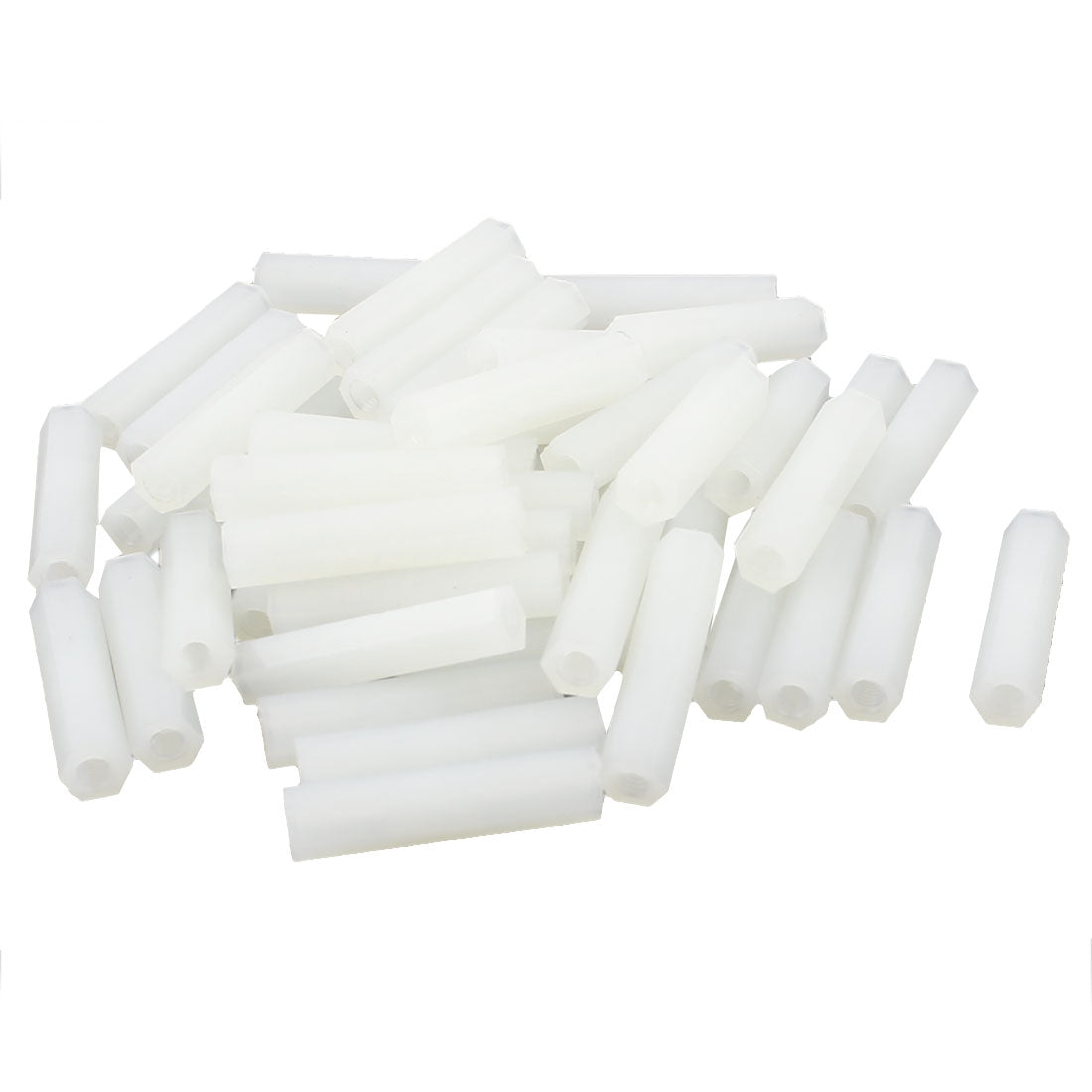 uxcell Uxcell 25mm M3 Female Thread White Nylon Hex PCB Spacer Standoff Hexagonal Nut Pillar 50Pcs