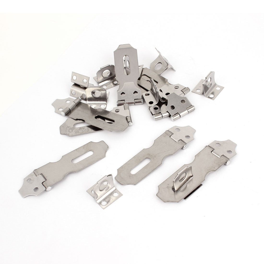 uxcell Uxcell 9 Pcs Stainless Steel Desk Cabinet Door Safety Hasp Staple Latch Bolt Lock