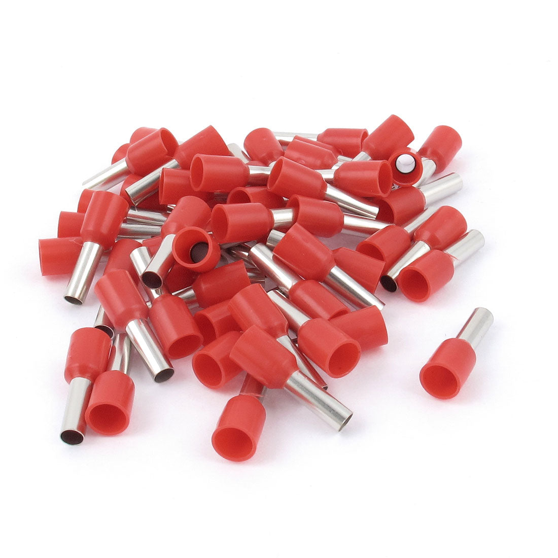 uxcell Uxcell 50pcs AWG12 Wire Copper Crimp Connector Insulated Ferrule Pin Cord End Terminal Red