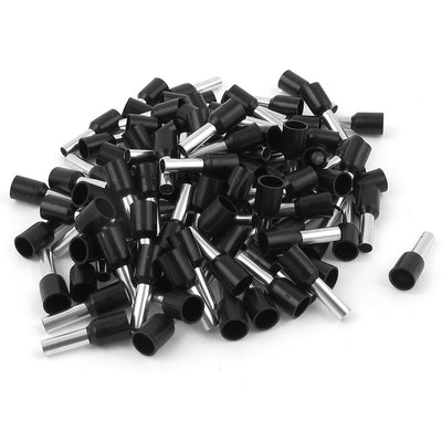 uxcell Uxcell 100pcs AWG12 Wire Copper Crimp Connector Insulated Ferrule Pin Cord End Terminal Black