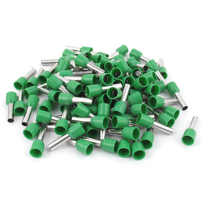 uxcell Uxcell 100 Pcs Wire Crimp Connector Cord End Terminal Insulated Ferrule Green E6012 10AWG 6mm2