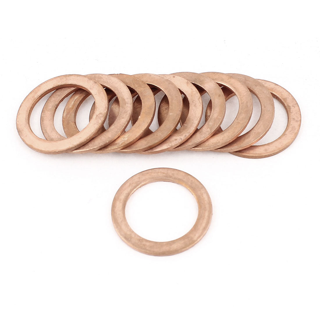 uxcell Uxcell 10 Pcs 20mm Inner Dia 1.5mm Thickness Copper Flat Washer Gasket Seal Fitting Fasteners