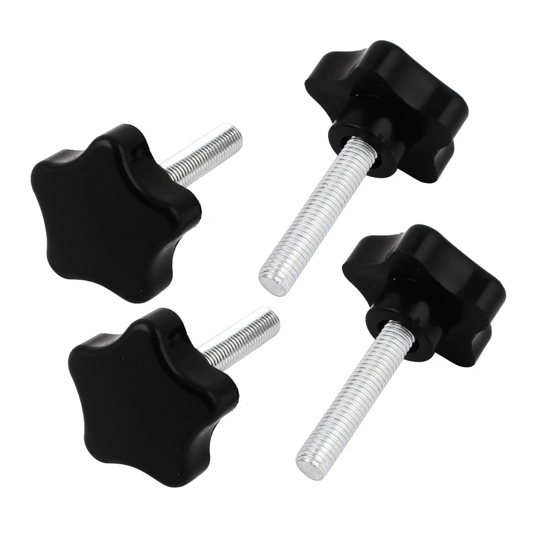 uxcell Uxcell 4 Pcs 40mm x 8mm Thread Plastic Star Head Clamping Screw Knob Handle Black