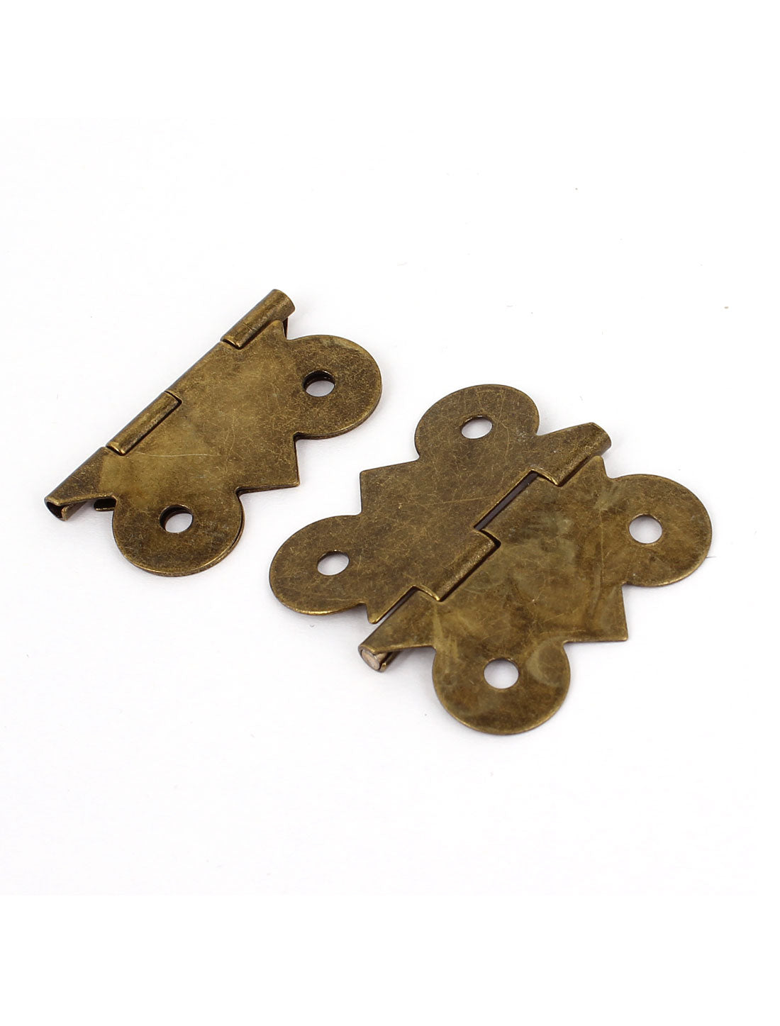 uxcell Uxcell 8 Pcs 32mm Long Metal Foldable Rotatable Door Cabinet Hinges Bronze Tone