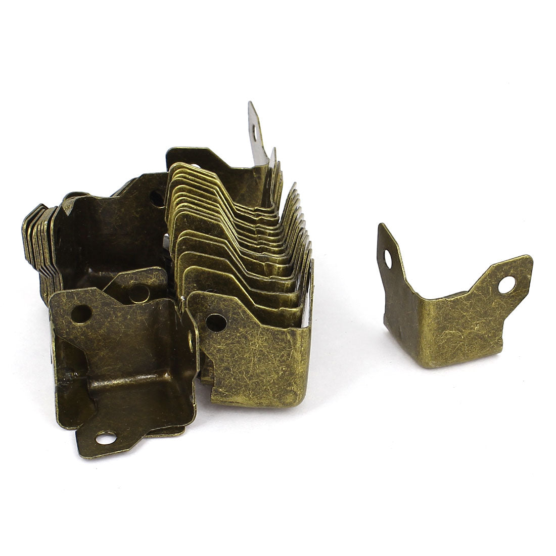 uxcell Uxcell 30 Pcs Bronze Tone Triangle Corner Angle Box Case Brackets Protector Cover Guard