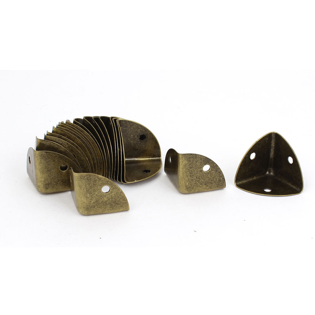 uxcell Uxcell 20 Pcs Bronze Tone Triangle Corner Box Case Edge Protector Bracket Cover Guard