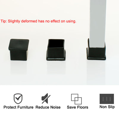 Harfington Uxcell 6 Pcs 30mm x 30mm Square Rubber Furniture Table Leg Foot Cover Holder Protector