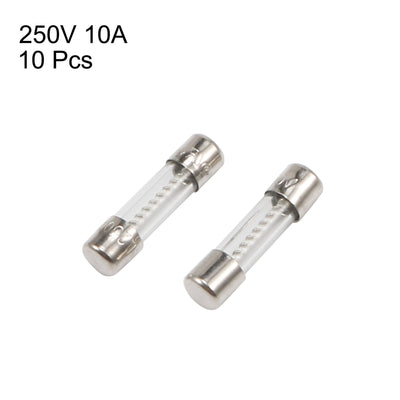 Harfington Uxcell 10 Pcs 250V 10Amp Slow Blow Time Delay Glass Fuses Tubes 5mm x 20mm