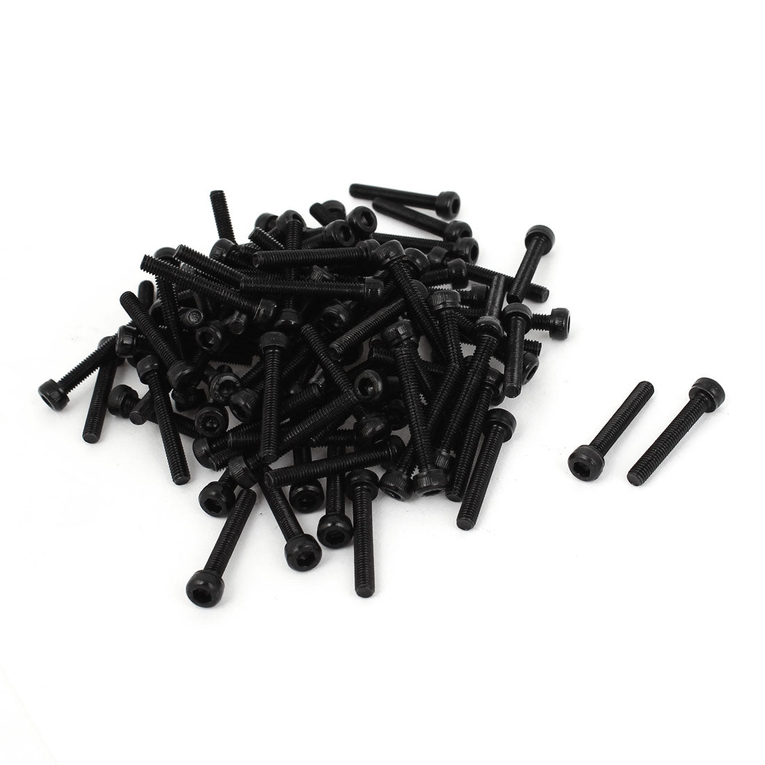 uxcell Uxcell M3 x 20 Alloy Steel Hex Bolt Socket Head Cap Machine Screws Black 100 Pcs