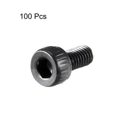 Harfington Uxcell M3 x 6mm Alloy Steel Hex Bolt Socket Head Cap Screws Black 100 Pcs