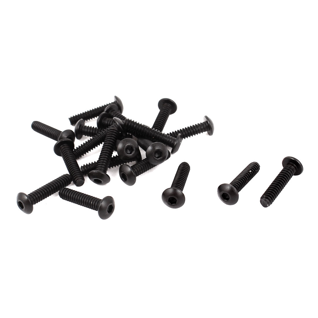 Harfington #6-32 x 5/8" UNC Alloy Steel Hex Socket Button Head Machine Screws Black 20 Pcs