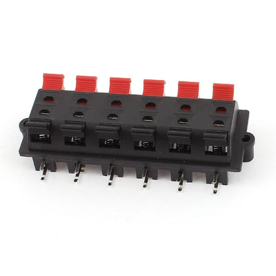 uxcell Uxcell Black Red Double Row 12 Position Spring Push Type Audio Speaker Terminal Junction Box Board Connector