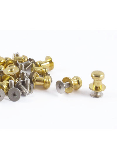 Harfington Uxcell Furniture Drawer 7mm x 10mm Zinc Alloy Round Pull Knob Gold Tone w Screws 20 Pcs
