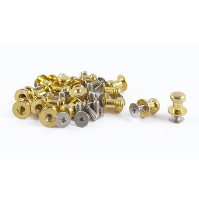 uxcell Uxcell Furniture Drawer 7mm x 10mm Zinc Alloy Round Pull Knob Gold Tone w Screws 20 Pcs