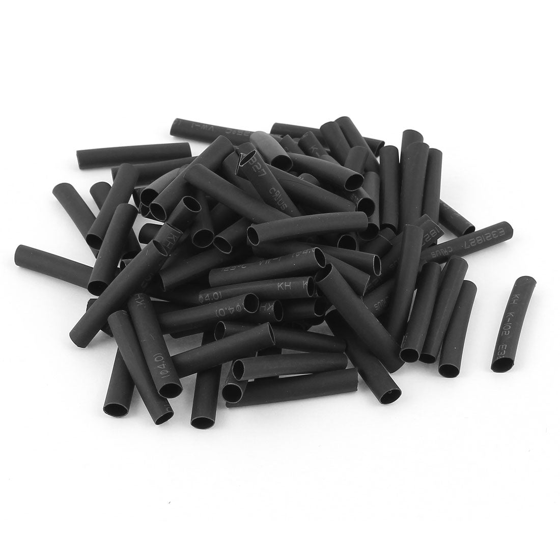 uxcell Uxcell 100pcs Wrap Wire Black 4mm Dia Heat Shrink Tube Sleeving 30mm Length 2:1