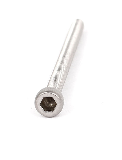Harfington Uxcell M3x45mm 0.5mm Pitch Stainless Steel Bolts Socket Cap Head Hex Key Screws 30pcs
