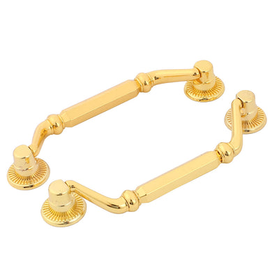 Harfington Uxcell Home Office Furniture Hardware Gold Tone Metal Closet Cabinet Drawer Door Pull Handle Set 95mm 3.7" Long 2pcs