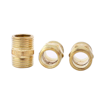 uxcell Uxcell 3Pcs Gold Tone Brass 1/2BSP x 1/2BSP Male Hex Nipple Connector Adapter 27mm Long