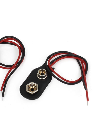 Harfington Uxcell 20 stücke 2 Drähte Führt 9V Batterie Snap Clip Anschlüsse Halter Adapter Schwarz