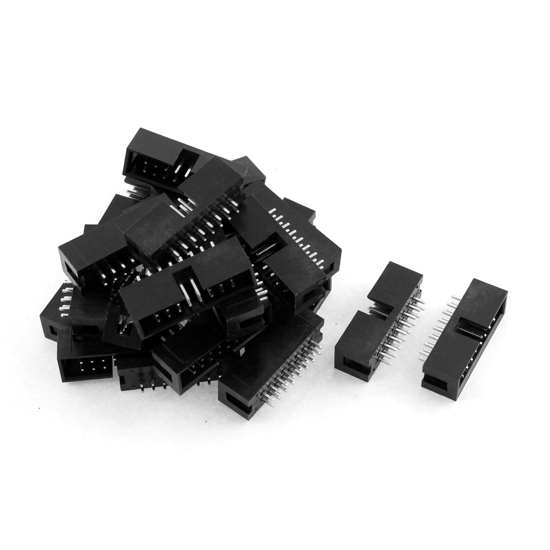 Harfington 24pcs 2x8 16-Pin 2.54mm Pitch Straight Box Header Connector IDC Male Sockets