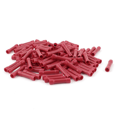 uxcell Uxcell 100Pcs Dual Ends Red Plastic Fully Insulated Female Crimp Wire Terminal Connector for AWG22-16