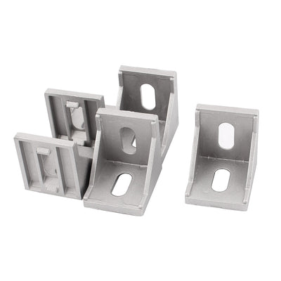 uxcell Uxcell Silver Tone 40mmx40mm 2 Holes 90 Degree Corner Brace Angle Bracket 5Pcs