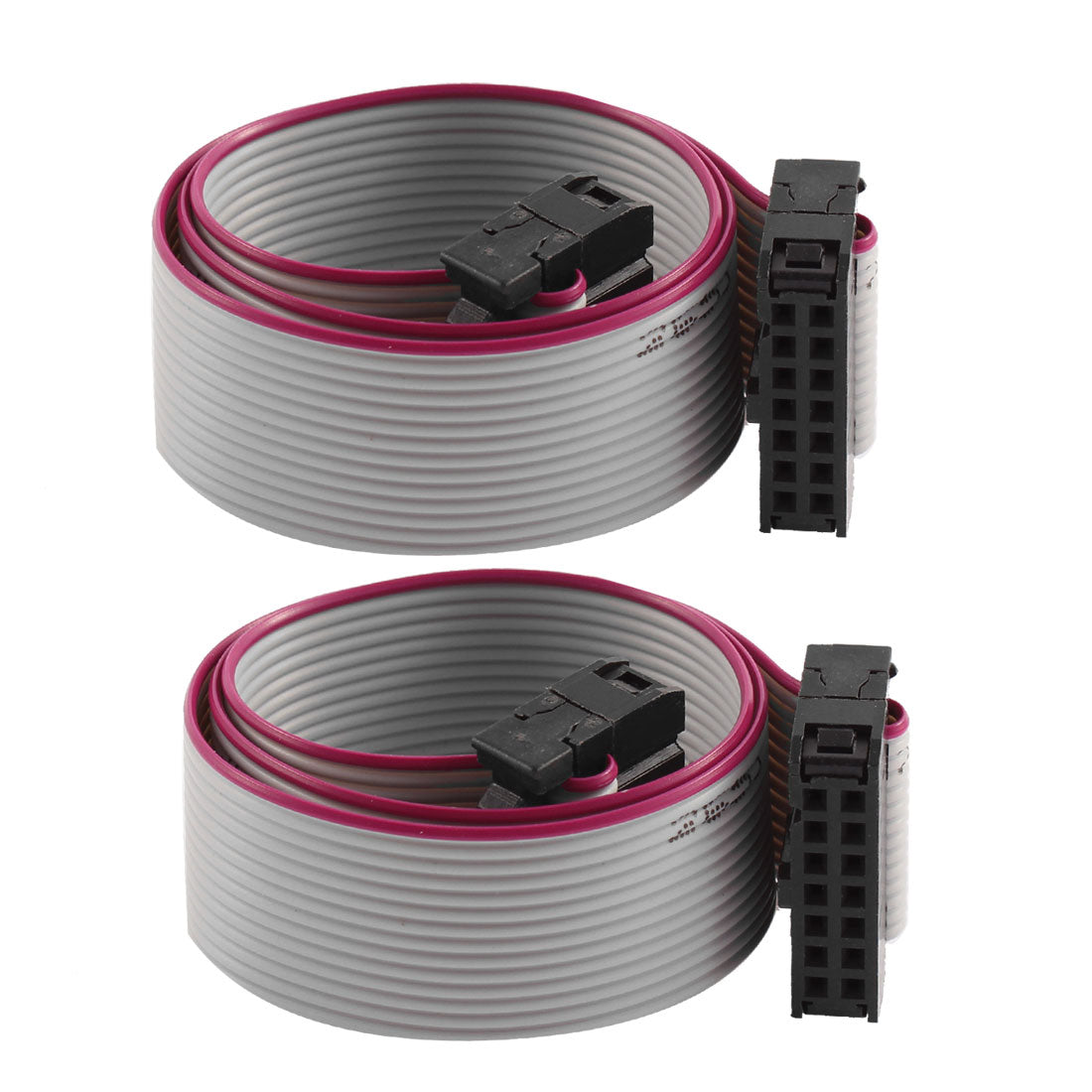 uxcell Uxcell 2 Pcs FC-14P IDC 14-Pin F/F Hard Drive Data Extension Wire Flat Ribbon Cable Connector 30cm Long for Motherboard