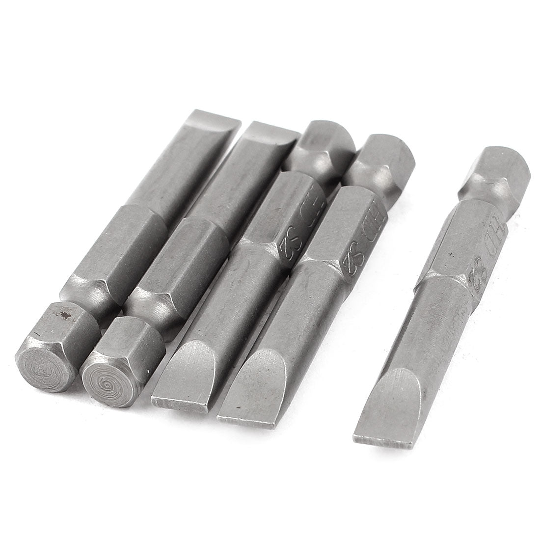 Harfington 1/4" Hex Shank 6mm Tip Slotted Magnetic Screwdriver Bits 50mm Length 5Pcs