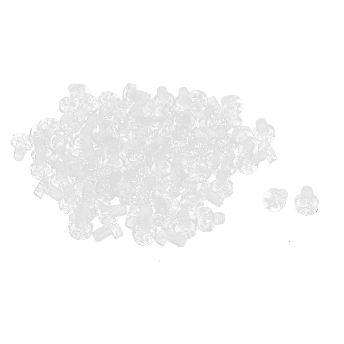 uxcell Uxcell M3 x 4mm Threaded Acrylic Phillips Pan Head Machine Screw Bolt 100 Pcs
