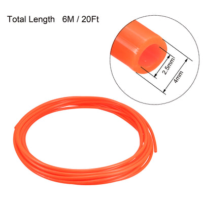 Harfington Uxcell 4mm OD x 2.5mm ID PU Pneumatic Air Tubing Pipe Hose 6M 20ft Red