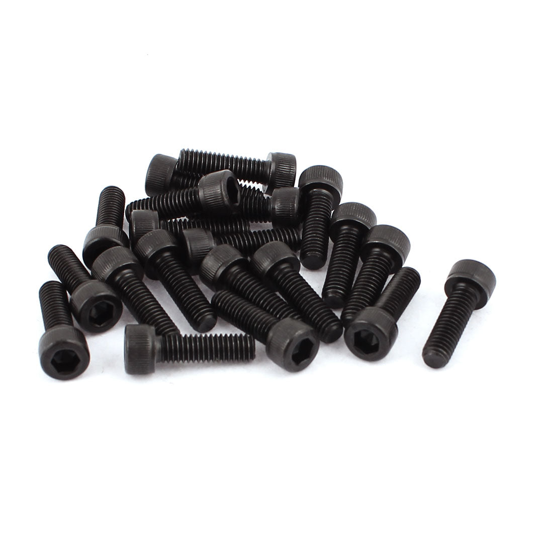 Harfington M6x20mm 12.9 Alloy Steel Screw Cap Point Hex Socket Screws Bolts Black 20Pcs