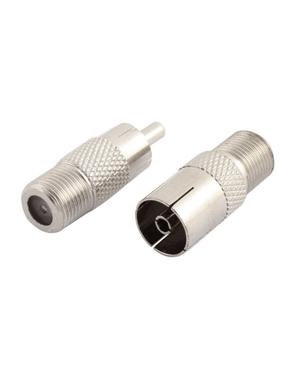 Harfington Uxcell PAL Female RCA Male to F Type Female Coaxial Jack Straight Connector TV 6Pcs