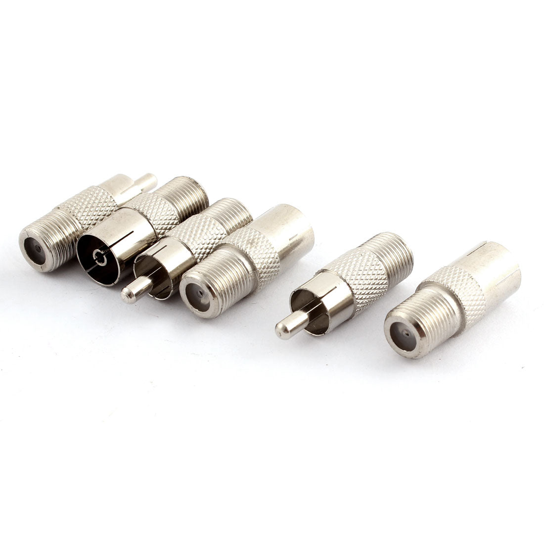 uxcell Uxcell PAL Female RCA Male to F Type Female Coaxial Jack Straight Connector TV 6Pcs