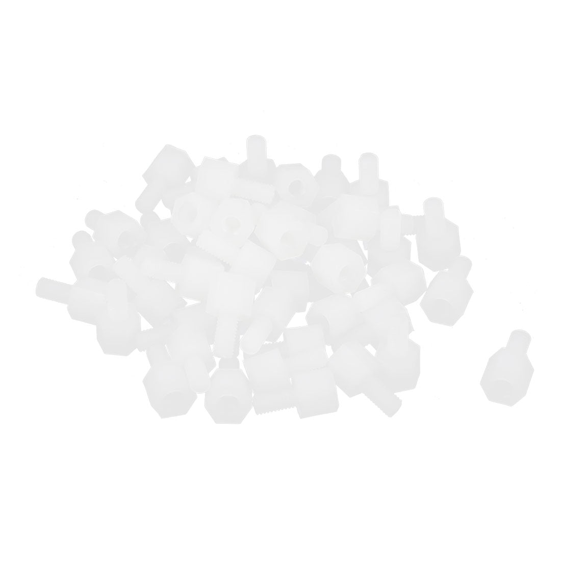uxcell Uxcell 50pcs M3 5+6mm Male Female Thread Nylon Hex Standoff Spacer Screw White for PCB