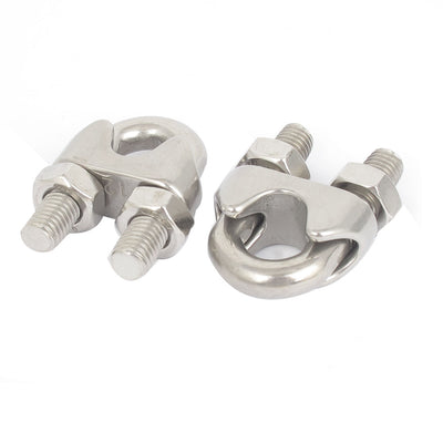 uxcell Uxcell 12mm 1/2" Stainless Steel Wire Rope Cable Clamp Clips 2pcs