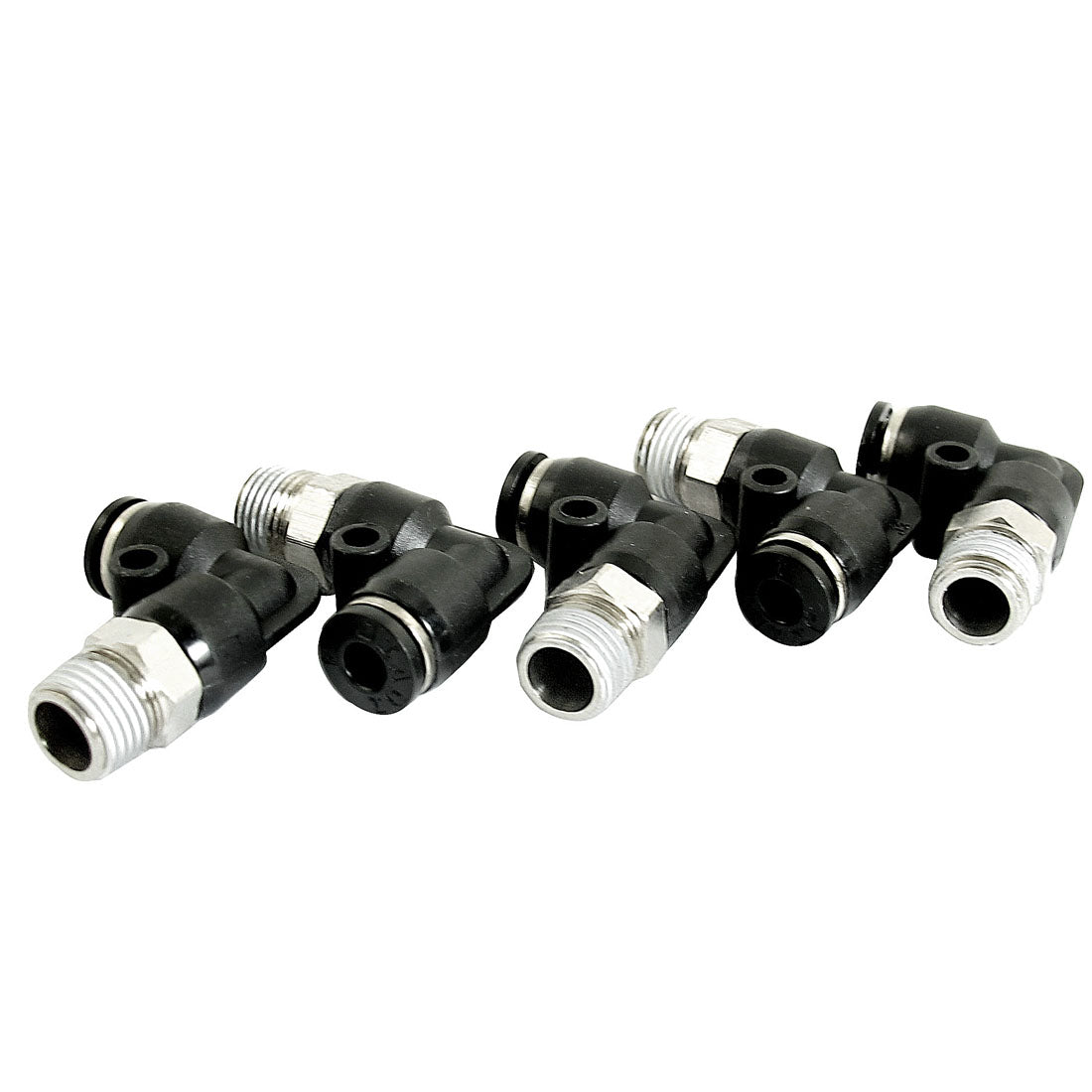 uxcell Uxcell 5Pcs 1/8BSP Male to 4mm Air Pneumatic Elbow Quick Connect Connectors