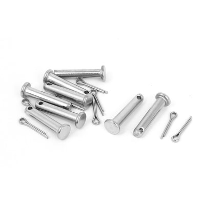 uxcell Uxcell M5 x 25mm Flat Head 304 Stainless Steel Round Clevis Pins Fastener 8Sets