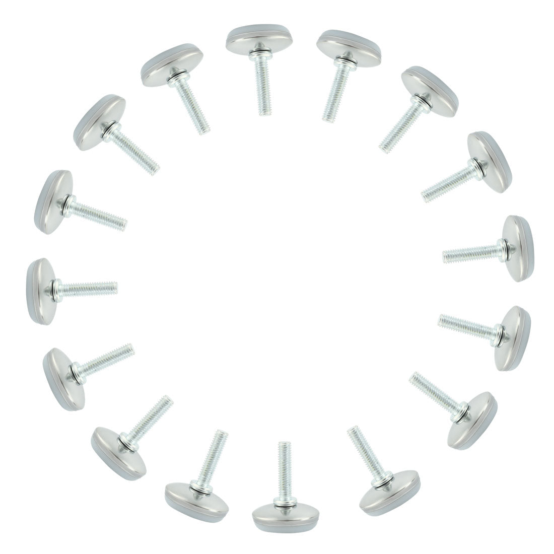 uxcell Uxcell M6x24mm Adjustable Thread 29mm Base Screw On Furniture Glide Leveling Feet 16Pcs
