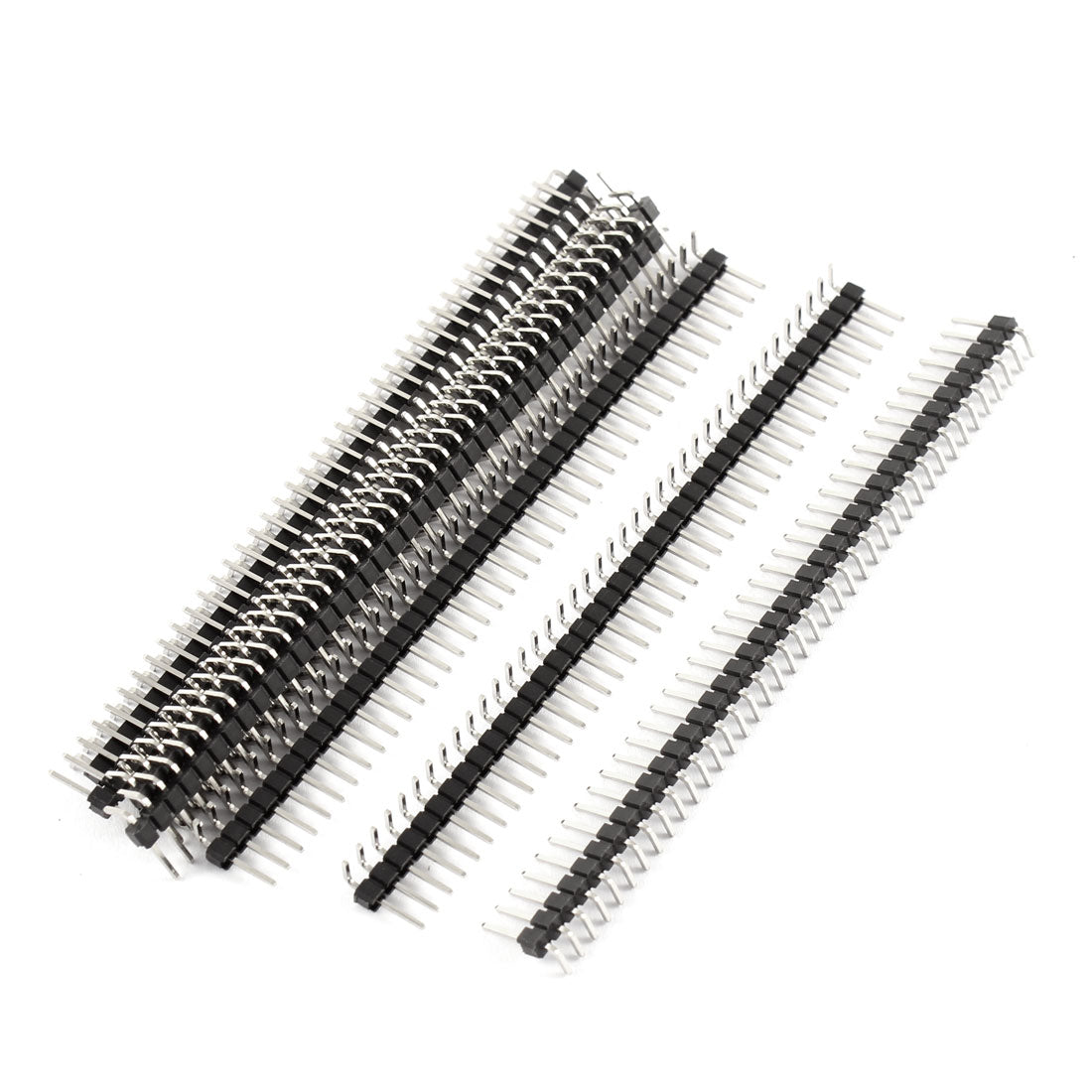 Harfington 8pcs 2.54mm Pitch 1x40 40P Male Single Row Right Angle Through Hole Mounting Pin Header Connector Strip