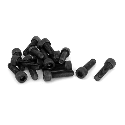 Harfington 20Pcs M10x35mm Metric 12.9 Alloy Steel Black Hex Socket Head Cap Screws Bolts