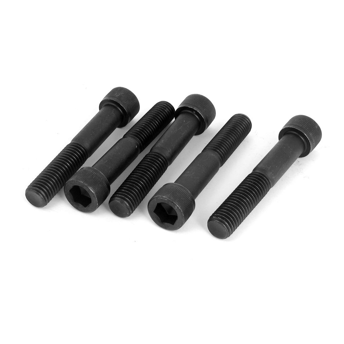 Harfington M14x80mm Metric 12.9 Alloy Steel Hex Socket Head Cap Screws Bolts Black 5Pcs