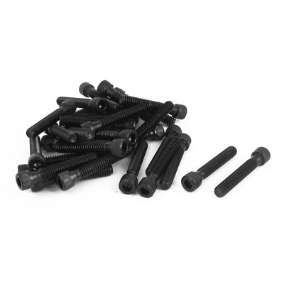 Harfington 50Pcs 1/4"-20x1-1/2" 12.9 Alloy Steel Black Hex Socket Head Cap Screws Bolts
