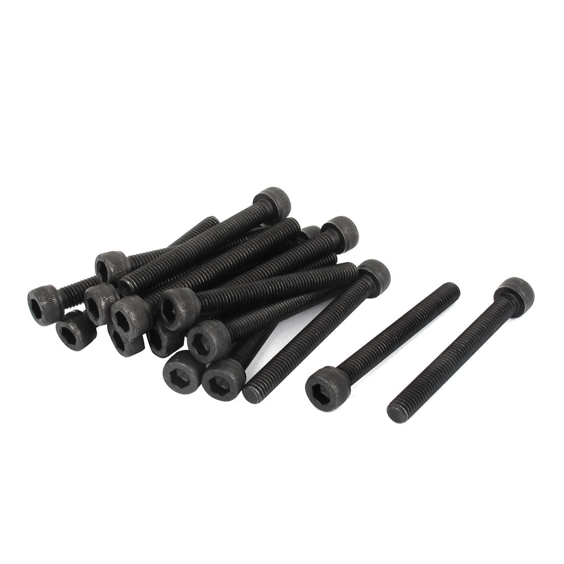 uxcell Uxcell 20Pcs M6x55mm Metric 12.9 Alloy Steel Black Hex Socket Head Cap Screws Bolts