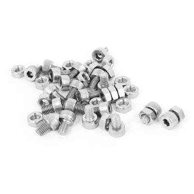Harfington M4x6mm Stainless Steel Hex Socket Head Knurled Cap Screws Bolts Nut Set 20Pcs