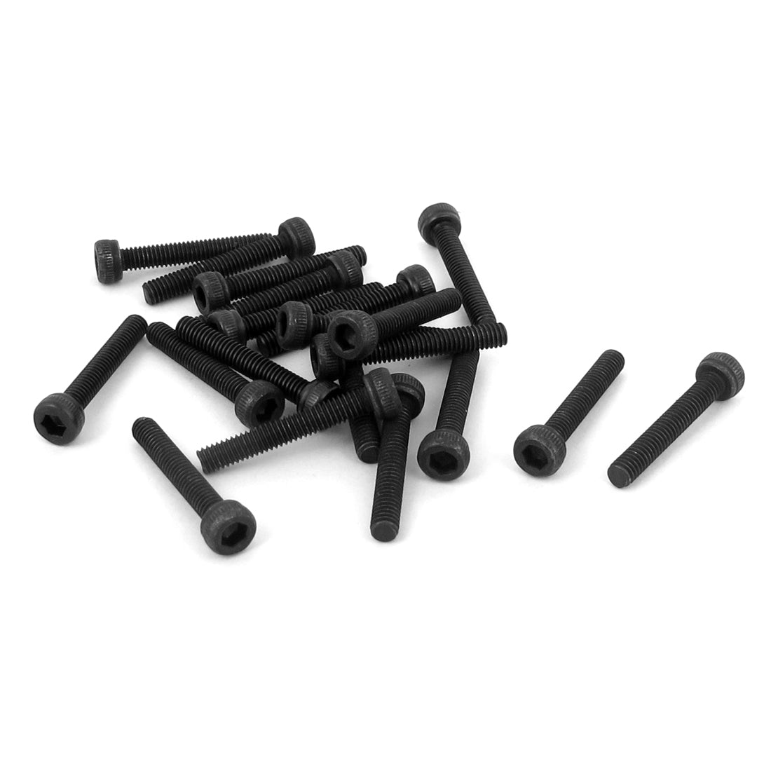 Harfington M2.5×16mm 12.9 Alloy Steel Machine Bolt Hex Socket Head Cap Screws Black 20pcs