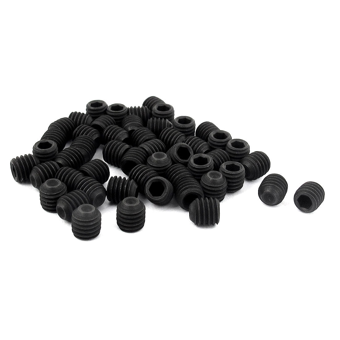 Harfington M5×5mm Hex Socket Set Cup Point Grub Screws Black 50pcs