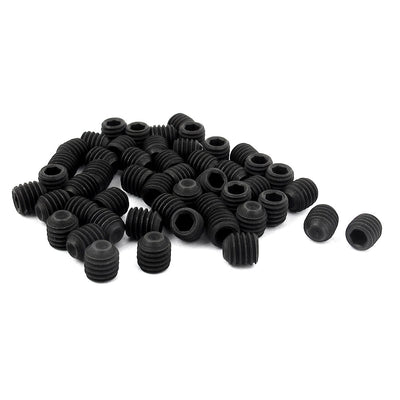 Harfington M5×5mm Hex Socket Set Cup Point Grub Screws Black 50pcs